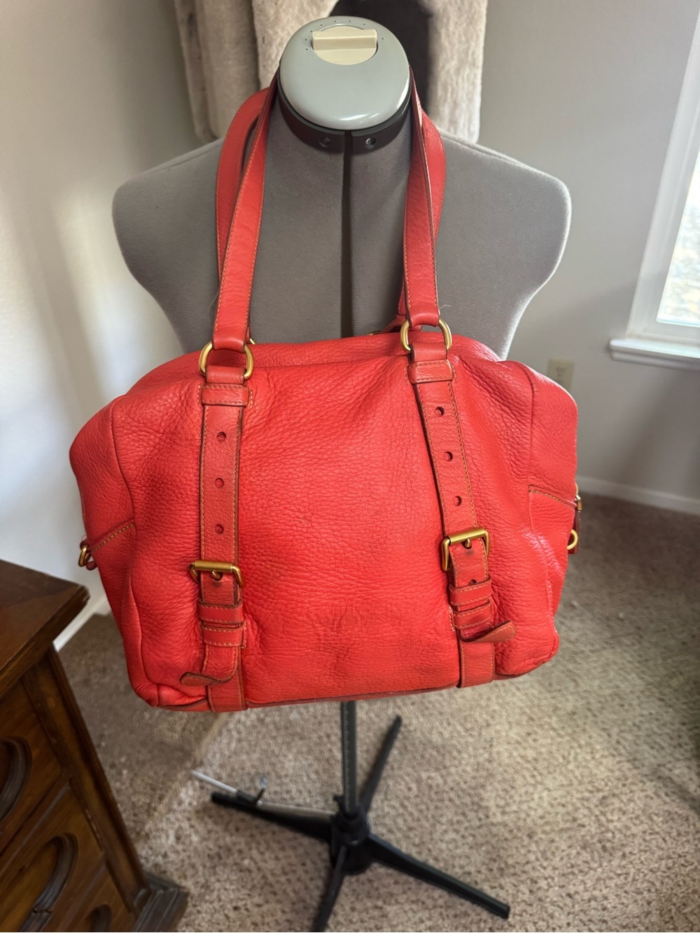Prada Vitello Daino Leather Bauletto Bag Beautiful VTG - Picture 4 of 9